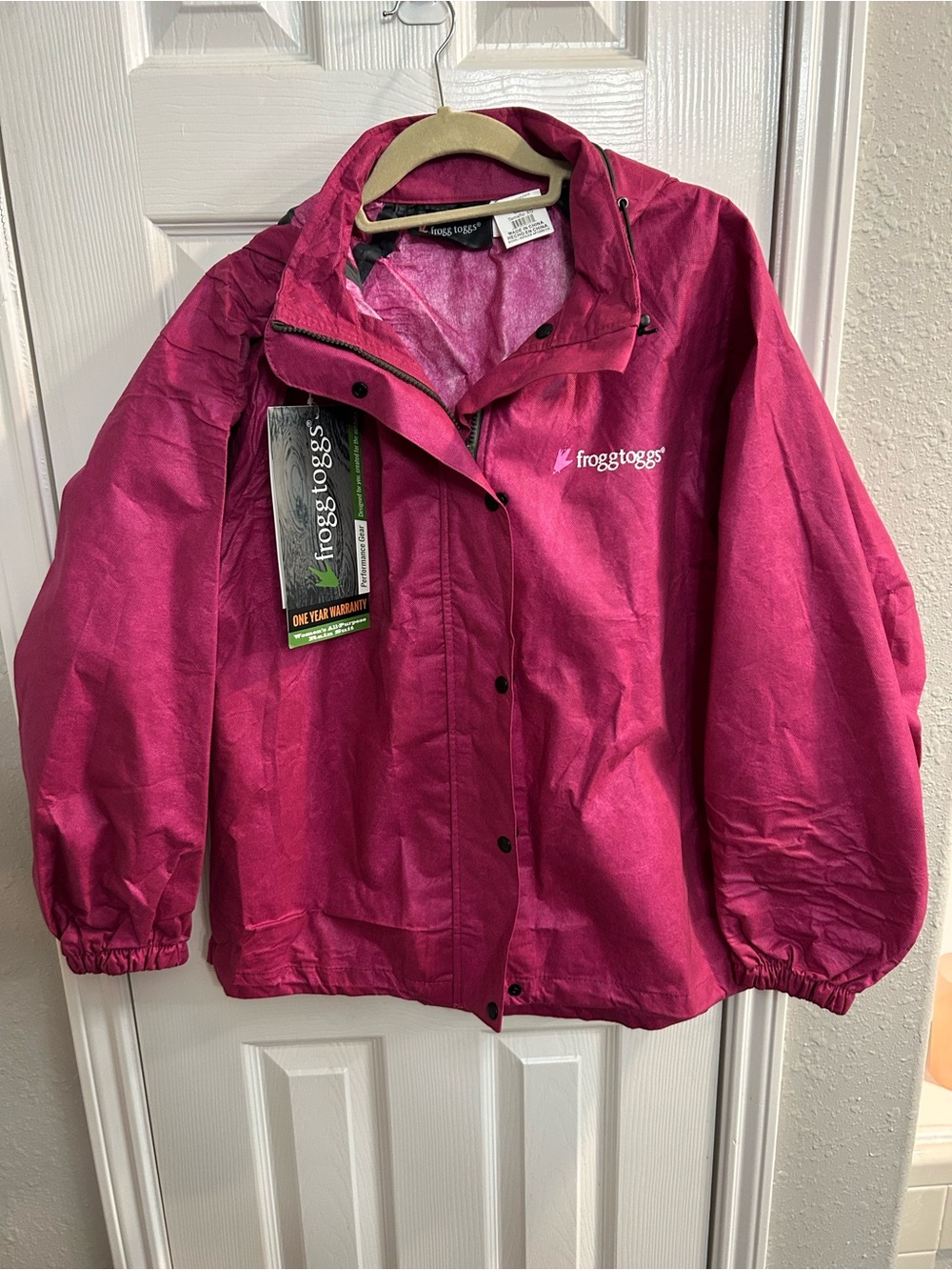Frogg Toggs All Purpose Rain Jacket Women's XL Pink Cherry Lightweight nwt